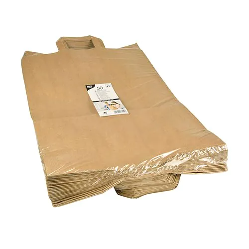 Papiertüten 44 x 32 x 17 cm braun mit Tragegriff Papstar 50 stk.