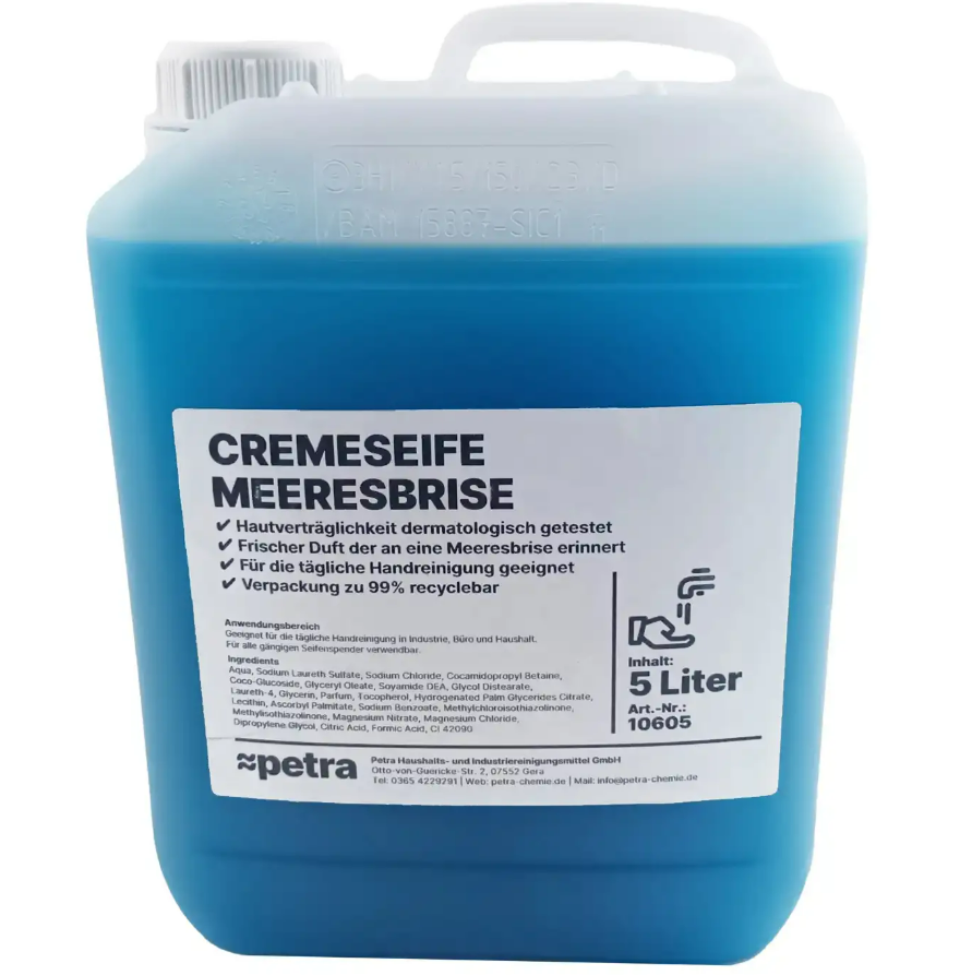 Seife, Seifencreme, Flüssigseife, flüssige Seife, Grüner Meeresbrise 5L/10L Kanister