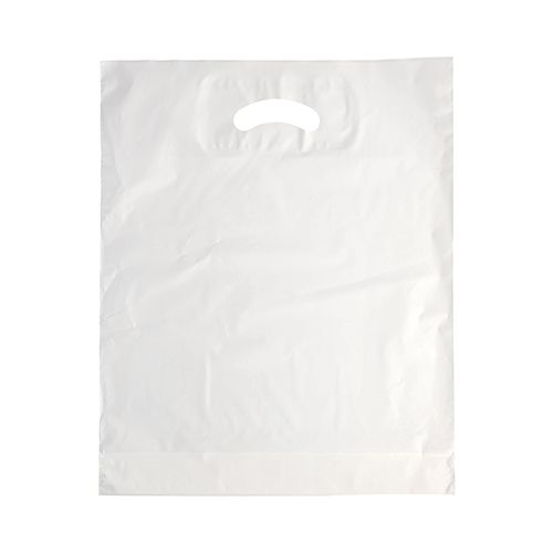 Griffloch-Tragetaschen, HDPE 44 x 36 x 9 cm weiss Papstar 100 stk.