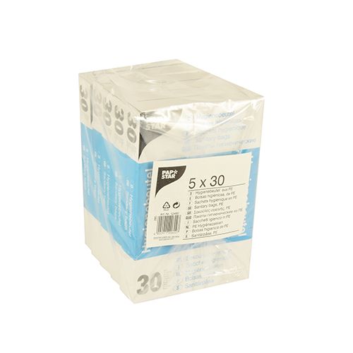 Hygienebeutel im Spenderkarton 28,5 x 8 x 7 cm weiss 5x 30stk