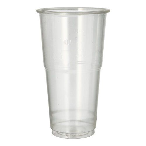 PLA-Becher, Kaltgetränkebecher, "pure" 0,5 l glasklar mit Schaumrand Papstar 60 stk.