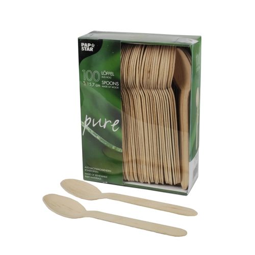 Holzlöffel "pure" 15,7 cm 100Stk Pure Papstar