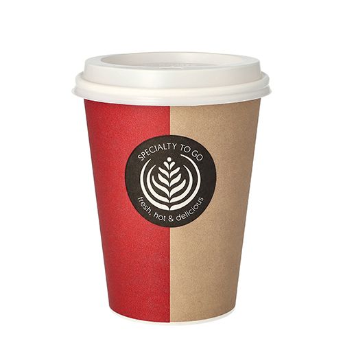 Heißgetränkebecher aus Pappe mit Deckel, 0,3 l mit Motiv "ToGo" Papstar 10 stk.