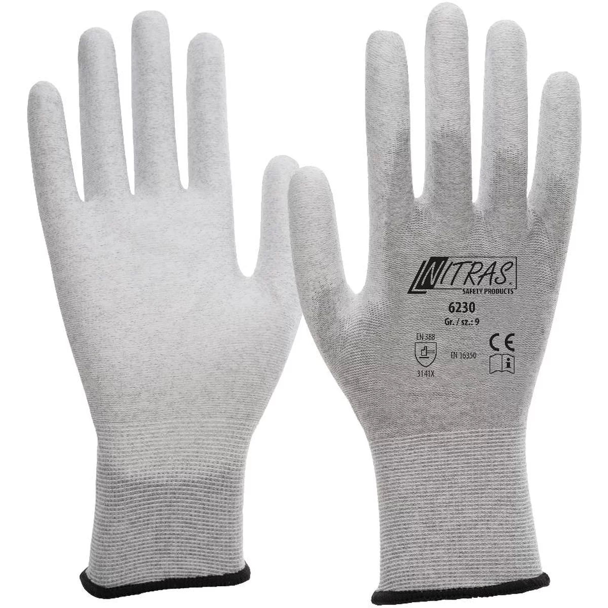 Antistatikhandschuhe, grau - NITRAS - 6230