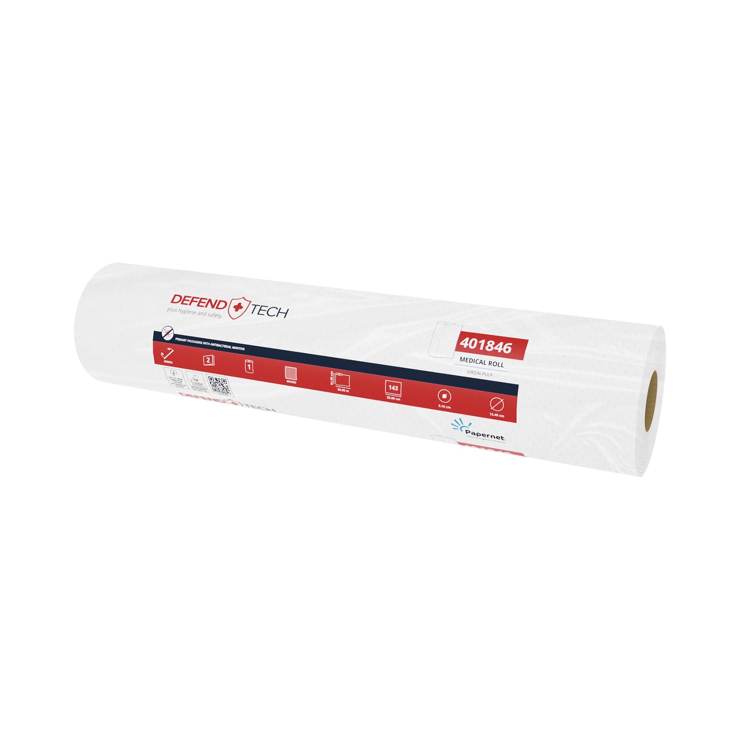 Ärzterolle Ärztekrepp Zellstoff Weiß 9 Rollen im Karton 2lagig 55cm Papernet (401846)