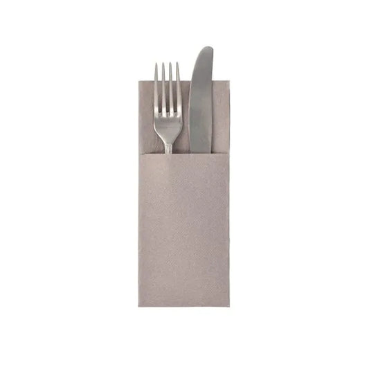 Bestecktaschen "ROYAL Collection" 40 x 30 cm   grau 50stk