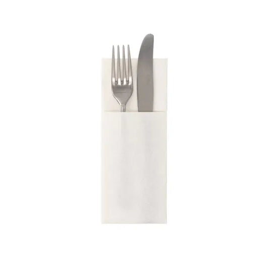 Bestecktaschen "ROYAL Collection" 40 x 30 cm weiss Papstar