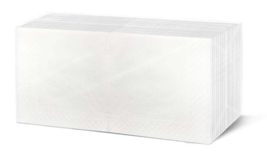 Servietten, weiss 2-lagig 1/4-Falz 24 x 24 cm