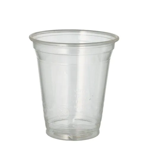 PLA-Becher, Kaltgetränkebecher, "pure" 0,3 l glasklar mit Schaumrand Papstar 70 stk. (16174)