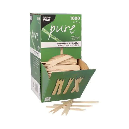 Pommesgabeln aus Holz pure 8,5 cm