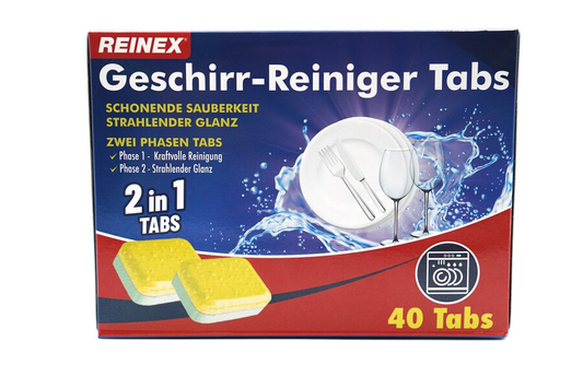 REINEX Spülmaschinentabs 2in1 – 40 Stück à 18 g