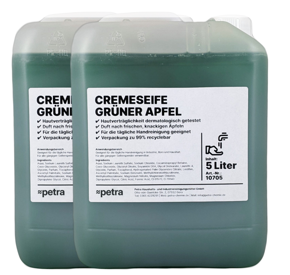 Seife, Seifencreme, Flüssigseife, flüssige Seife, Grüner Apfel 5L/10L Kanister