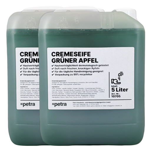 Seife, Seifencreme, Flüssigseife, flüssige Seife, Grüner Apfel 5L/10L Kanister