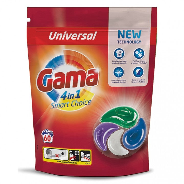 Gama Pods 4in1 60WL Flüssigvollwaschmitteltabs