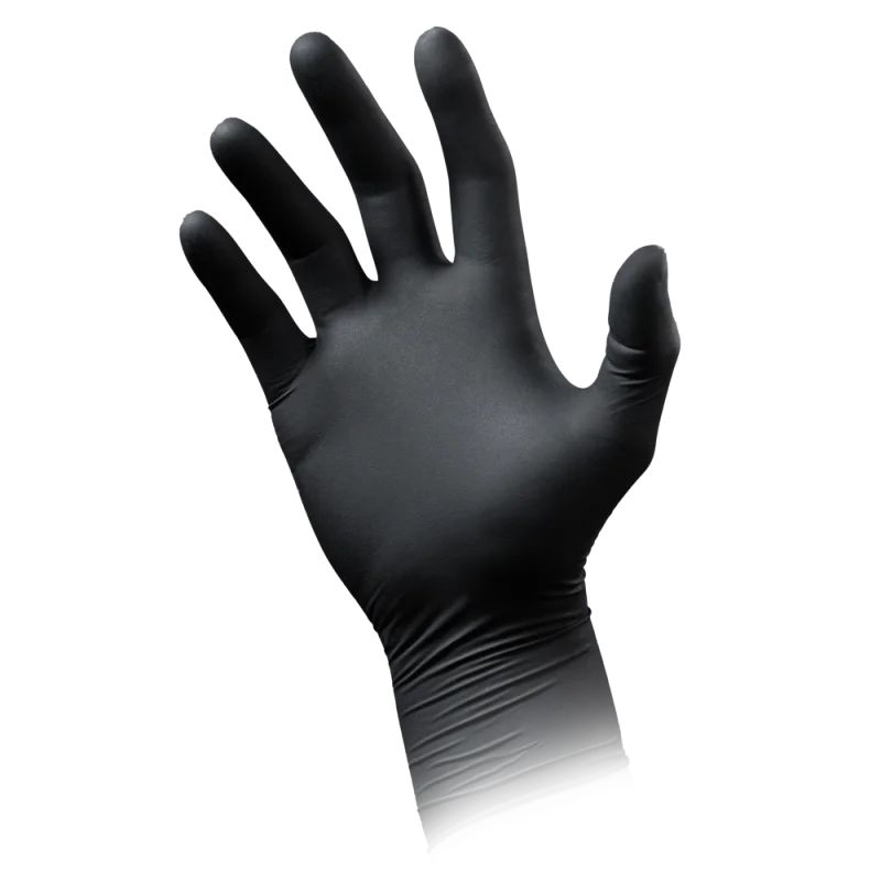 Latexhandschuhe mit Überlänge schwarz, puderfrei, Black 300 Latex