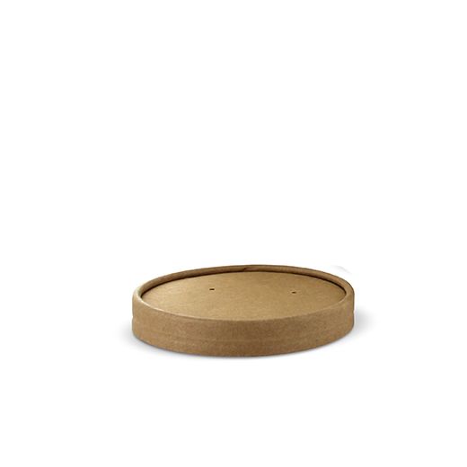 Deckel für Suppenbecher To Go, Pappe "pure", Ø 9,8 cm, braun 25Stk