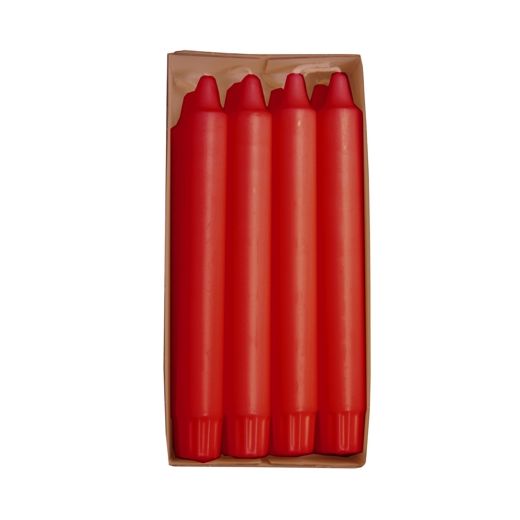 Kronkerzen Ø 2,4 cm · 20 cm rot aus 100 % Stearin 8stk