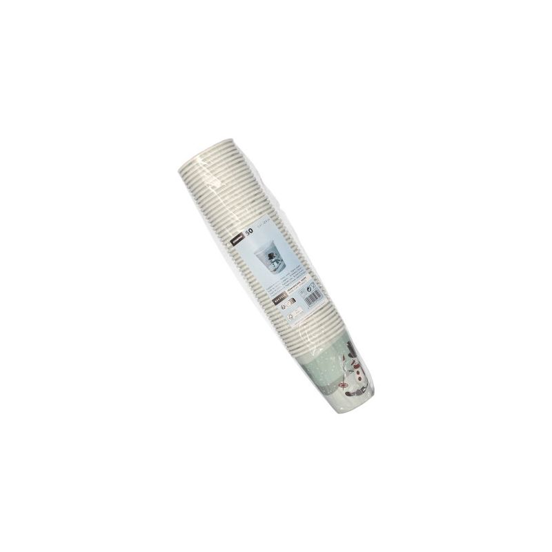 Becher | Glühwein |Pappbecher "To Go", 0,2 l Ø 8 cm · 9,2 cm "Snowman" 50 Stk.
