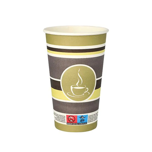 Heißgetränkebecher, Pappe 0,4 / 0,25 l doppelwandig, "Coffee Rings" Papstar 50Stk