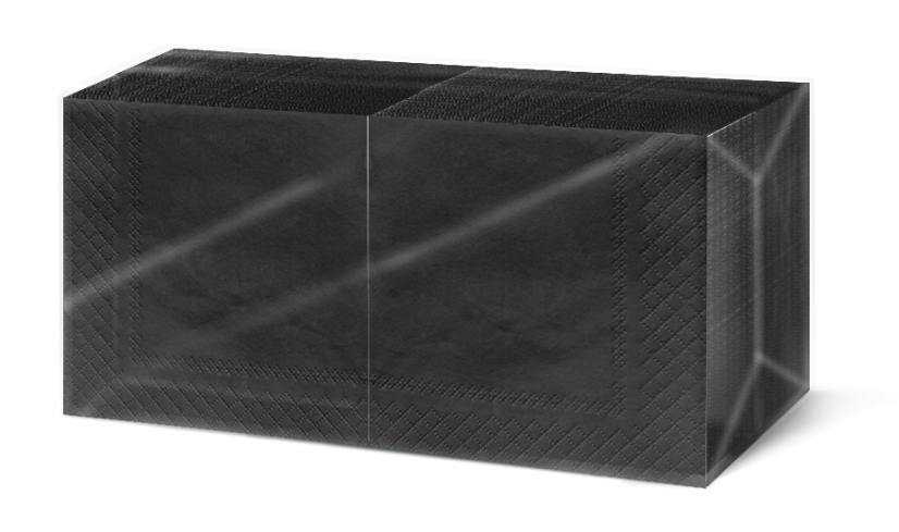 Servietten schwarz 24x24cm 2-lagig 1/4-Falz  250 Stk