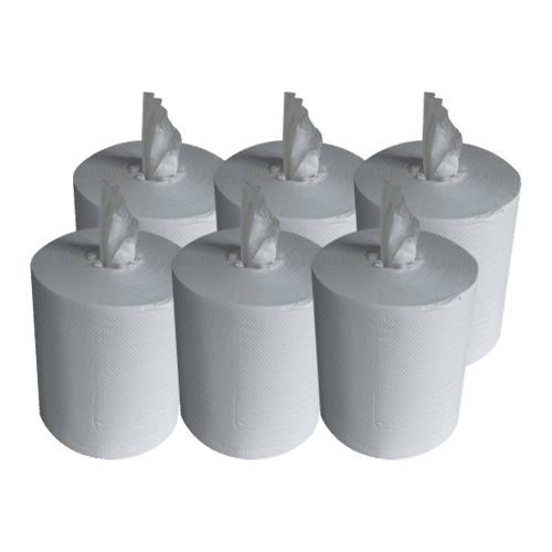 Handtuchrolle 6 Rollen 19 cm hoch x 24,5 cm, 445 Blatt  2-lagig, perforiert 109 m Innenabrollung