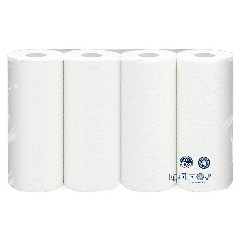 Küchenrolle 3-lagig Küchenpapier Zellstoff hochweiß  50Blatt