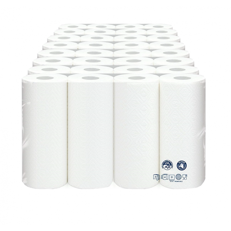 Küchenrolle 3-lagig Küchenpapier Zellstoff hochweiß  50Blatt