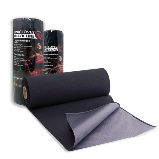 Liegenauflage 60cm x 2m 20Blatt Schwarz