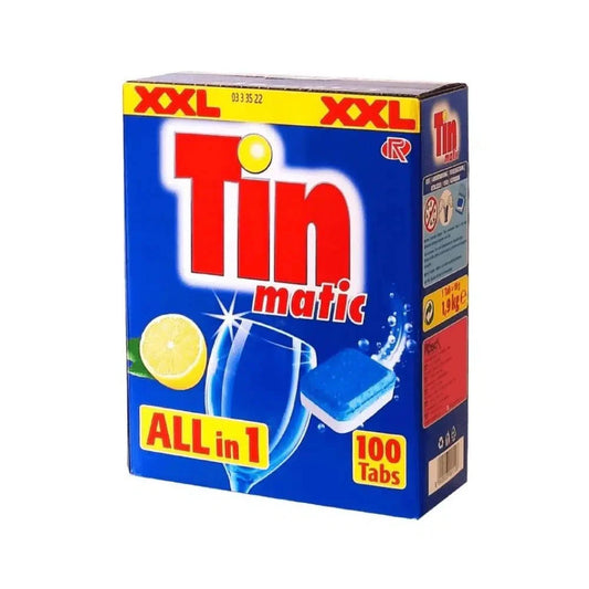 Tin- Matic Kraftvolle Reiniger-Tabs für Haushaltsspülmaschinen 19g x 100 Stück