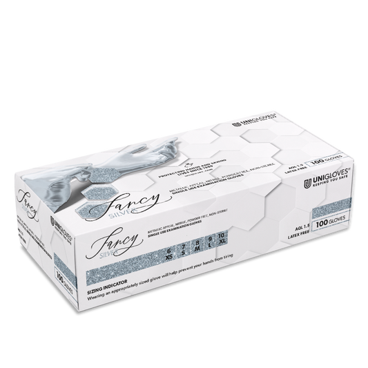 UNIGLOVES FANCY® SILVER Nitril Einmalhandschuhe Puderfrei XS-L