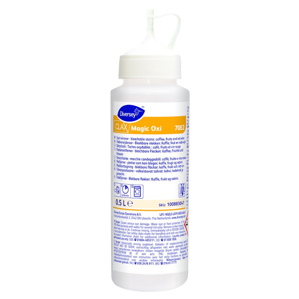Magic Oxi 70E2 0.5L - Fleckenentferner - bleichbare Flecken: Kaffee, Früchte und Rotwein Diversey