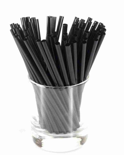 RETRO Trinkhalme 5x250mm schwarz 500 St. MEHRWEG