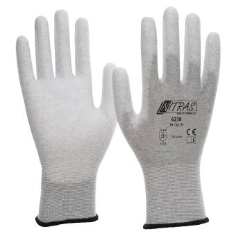 NITRAS Antistatikhandschuhe ESD  Nylon-Carbon-Strick grau 1 Paar