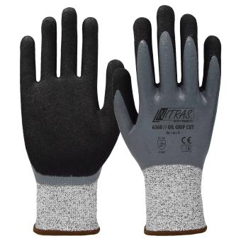 NITRAS OIL GRIP CUT, Schnittschutzhandschuhe, Spezialgarn 6360