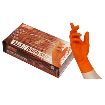 NITRAS TOUGH GRIP N, Nitril-Einmalhandschuhe, orange 8335 Lieferbar erst KW 26