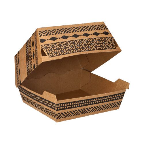 Burgerboxen "Maori", 5,9 x 14,8 x 13,2 cm, braun 320stk