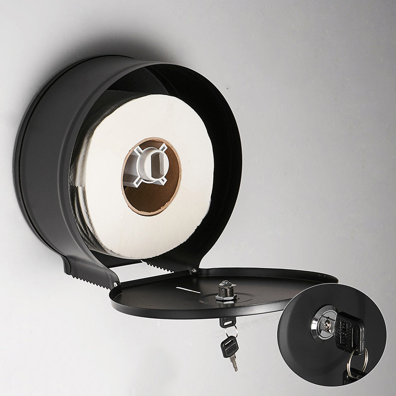 Toilettenpapierspender Spender Mini Jumbo  Edelstahl schwarz mit Schlüssel