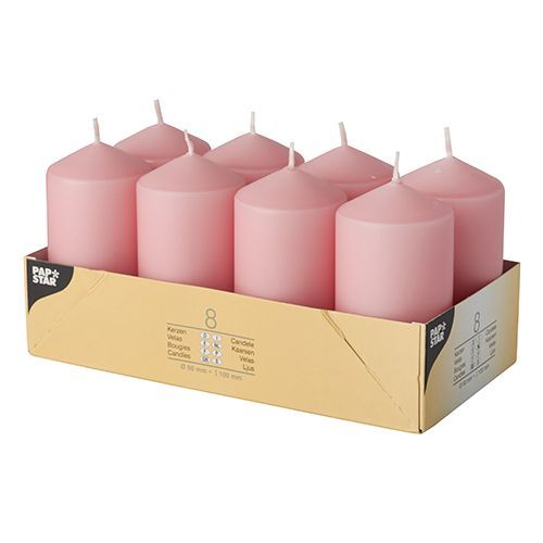 Stumpenkerzen Ø 50 mm · 100 mm Blockkerzen Kerzen 8 Kerzen im Pack