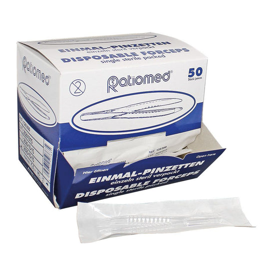 Einmal-Pinzetten Ratiomed steril glasklar, 12,5 cm (50 Stck.)