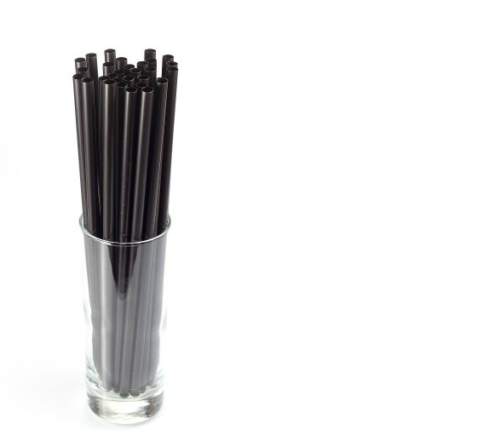 Trinkhalme Strohhalme Partyhalm starr schwarz 255x8mm Mehrweg 500stk Jumbo